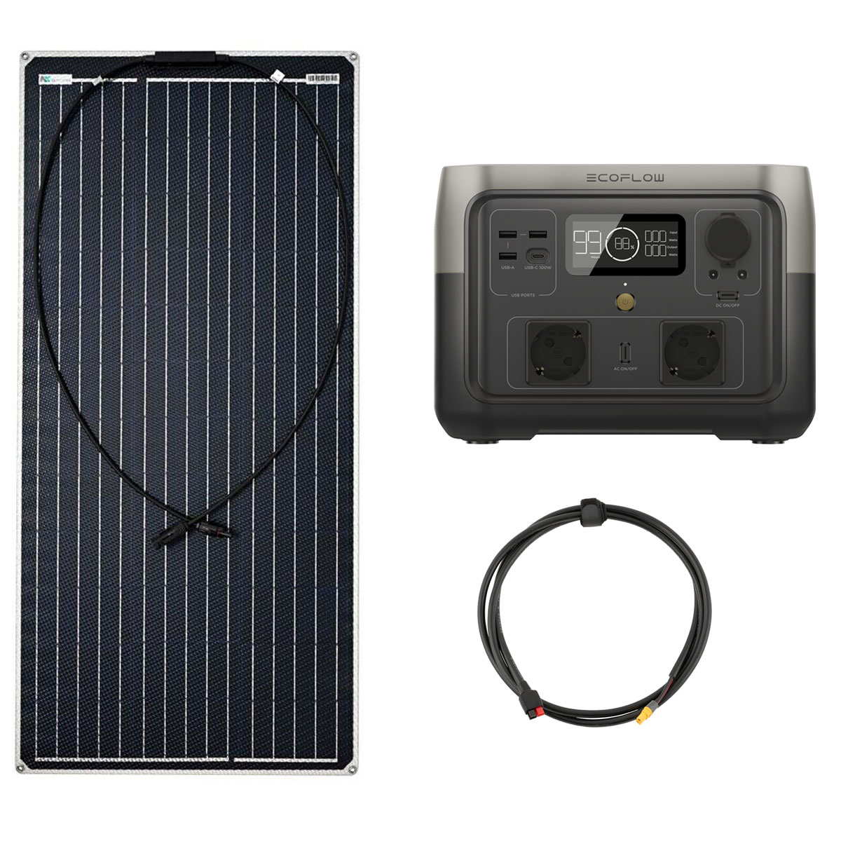 EcoFlow River 2 Max 512Wh Portable Powerstation mit 100W Solarpanel