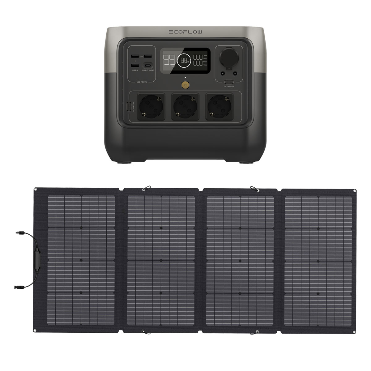 EcoFlow River 2 Pro 768Wh Portable Powerstation mit 220W Solarmodul