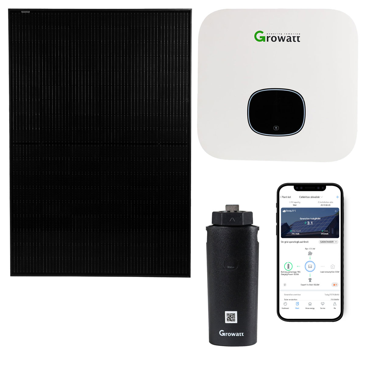 Growatt 2400Wp Mini PV-Anlage mit MIN 2500TL-XH 2,5kW Wechselrichter