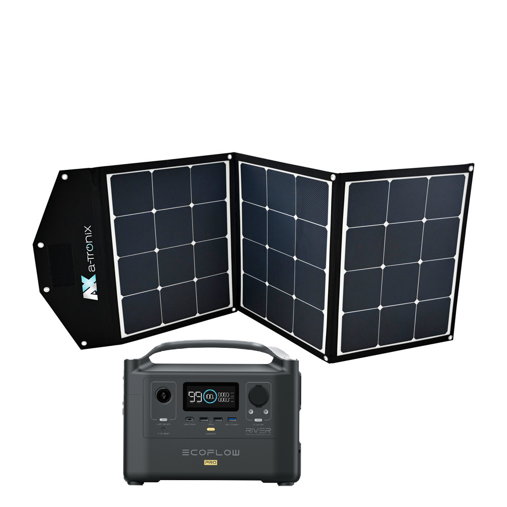 Ecoflow River Pro 720Wh Powerstation mit a-TroniX Solar Bag 135W
