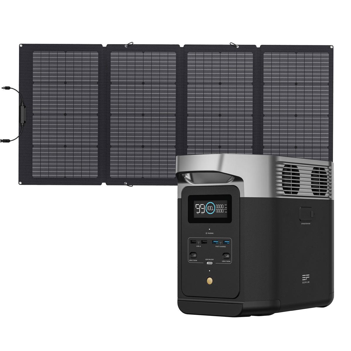 EcoFlow Delta 2 1024Wh Powerstation mit 220W Solarpanel 