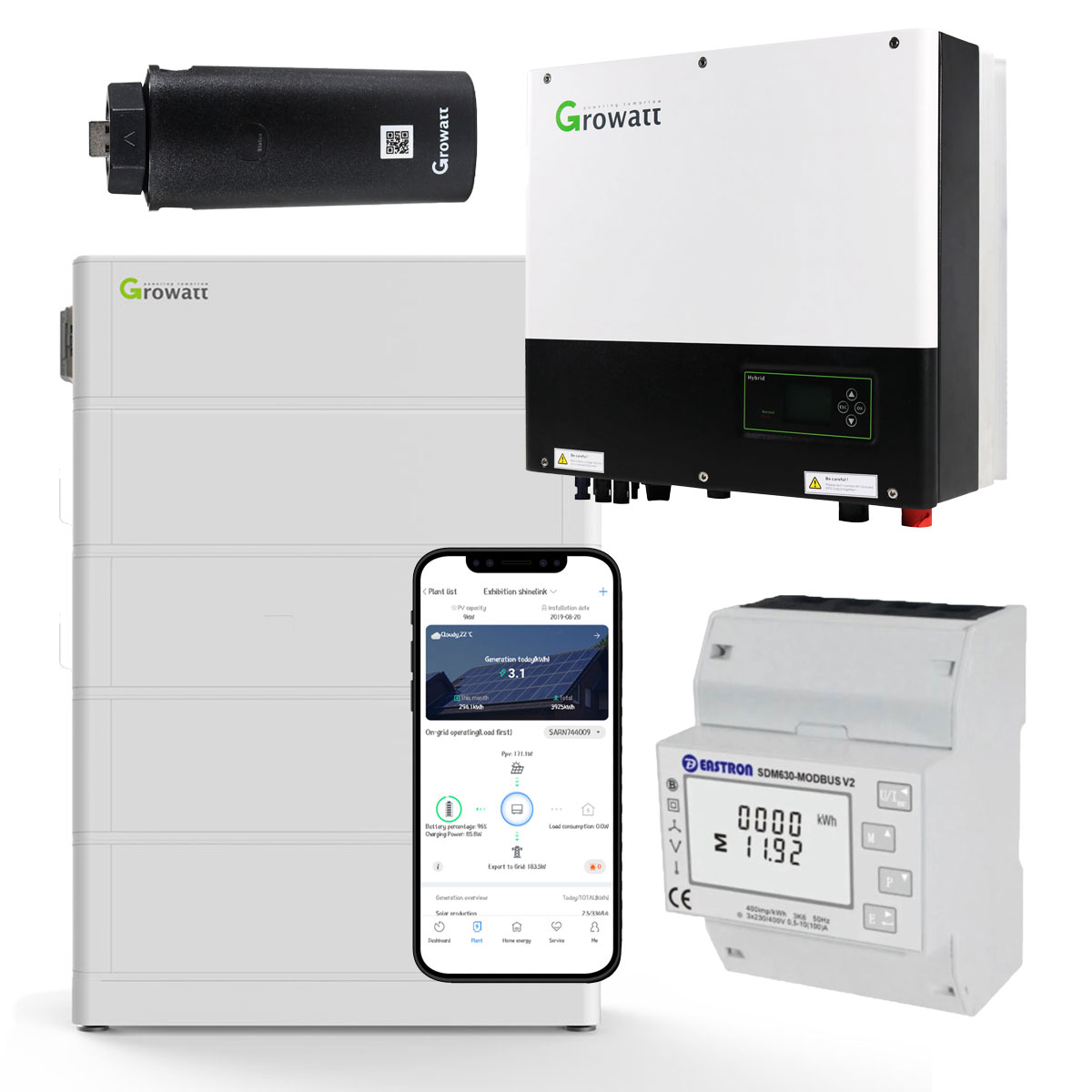 Growatt SPH8000TL3-BH-UP 8kW Hybrid Wechselrichter mit 10.2kWh Solarspeicher-Set