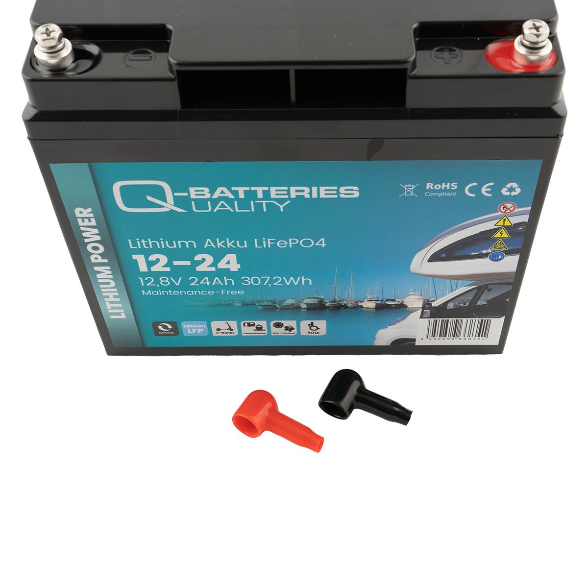 Q-Batteries Lithium Akku 12-24 12,8V 24Ah 307,2Wh LiFePO4 Batterie   