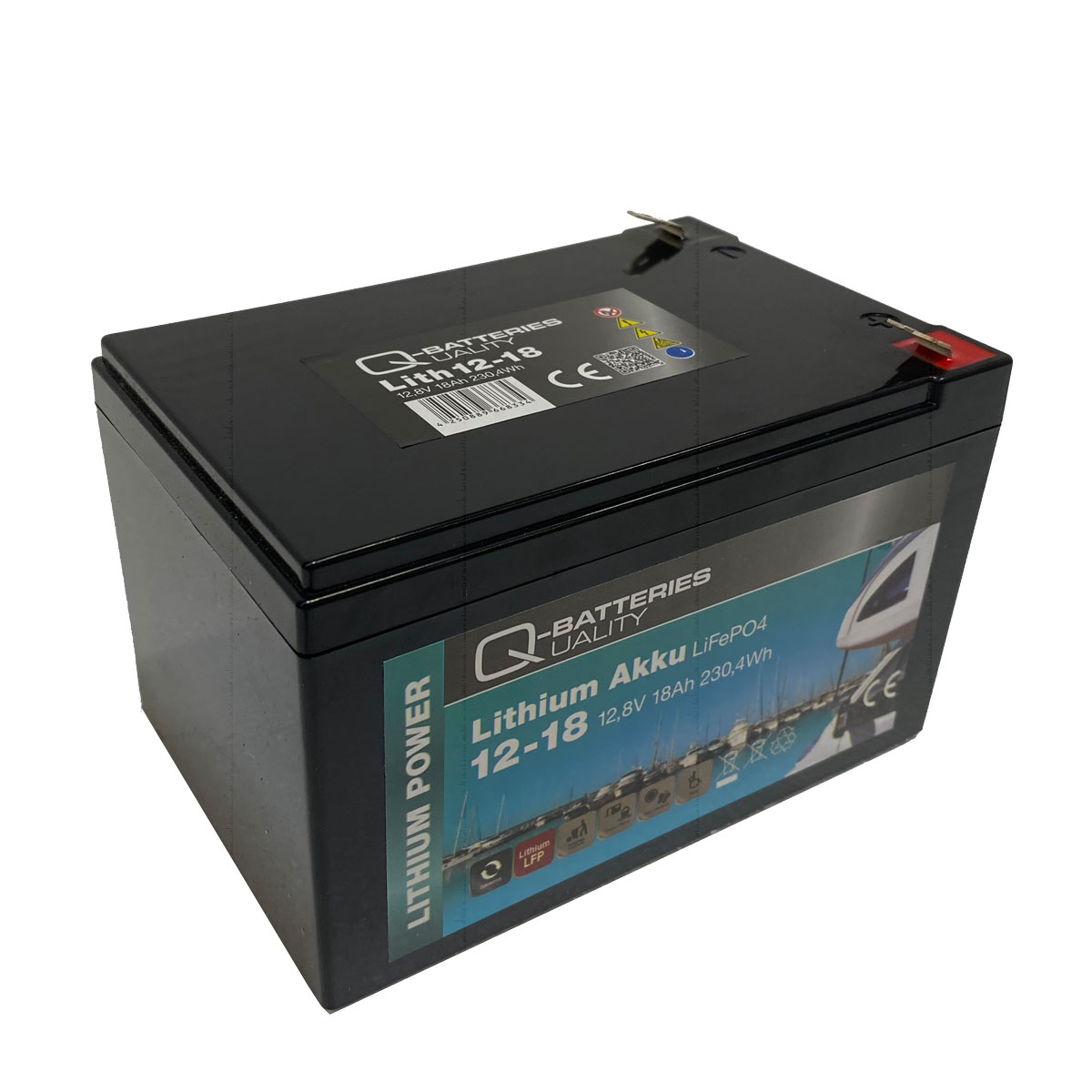 Q-Batteries Lithium Akku 12-18 12,8V 18Ah 230,4Wh LiFePO4 Batterie