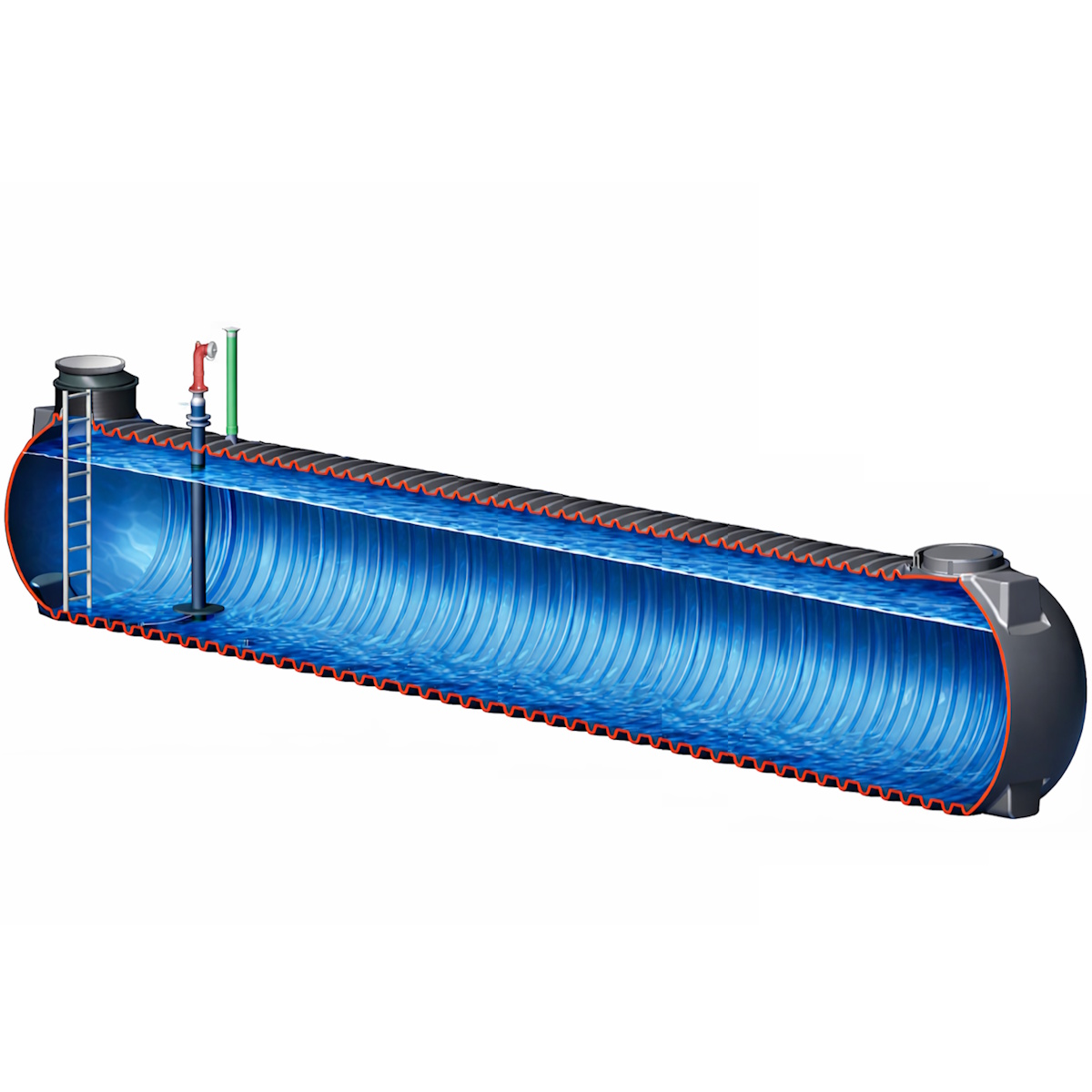 Zisterne für Löschwasser mit Komplettausstattung 100000 Liter