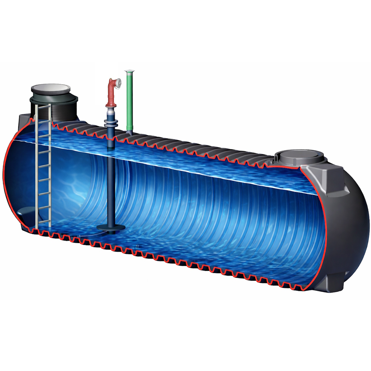 Zisterne für Löschwasser mit Komplettausstattung 30000 Liter