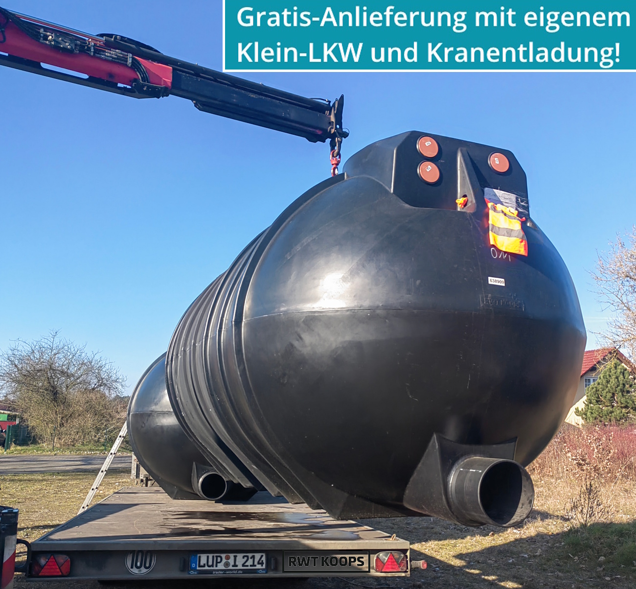 Zisternenlieferung mit Kranentladung inkl.