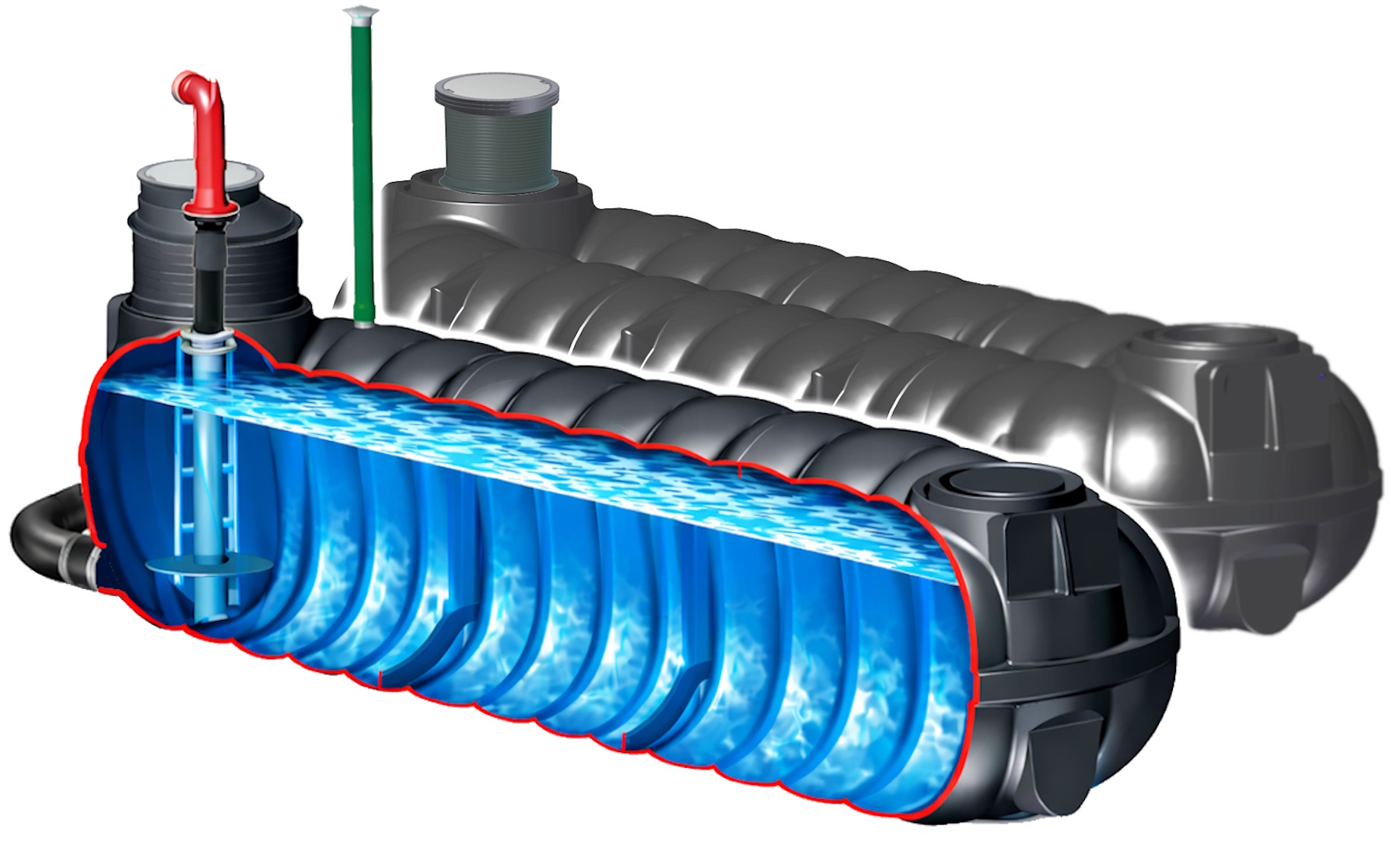 Löschwasserbehälter Zwei Löschwassertanks a 15 m³ 