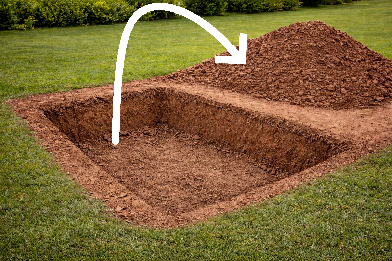 Grube für Titan-Line Zisterne ausheben