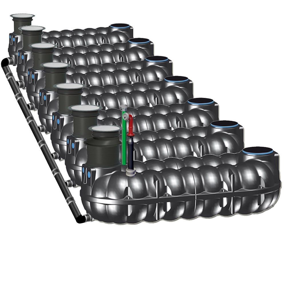 Löschwassertank Batterie 7 x 10000L flach