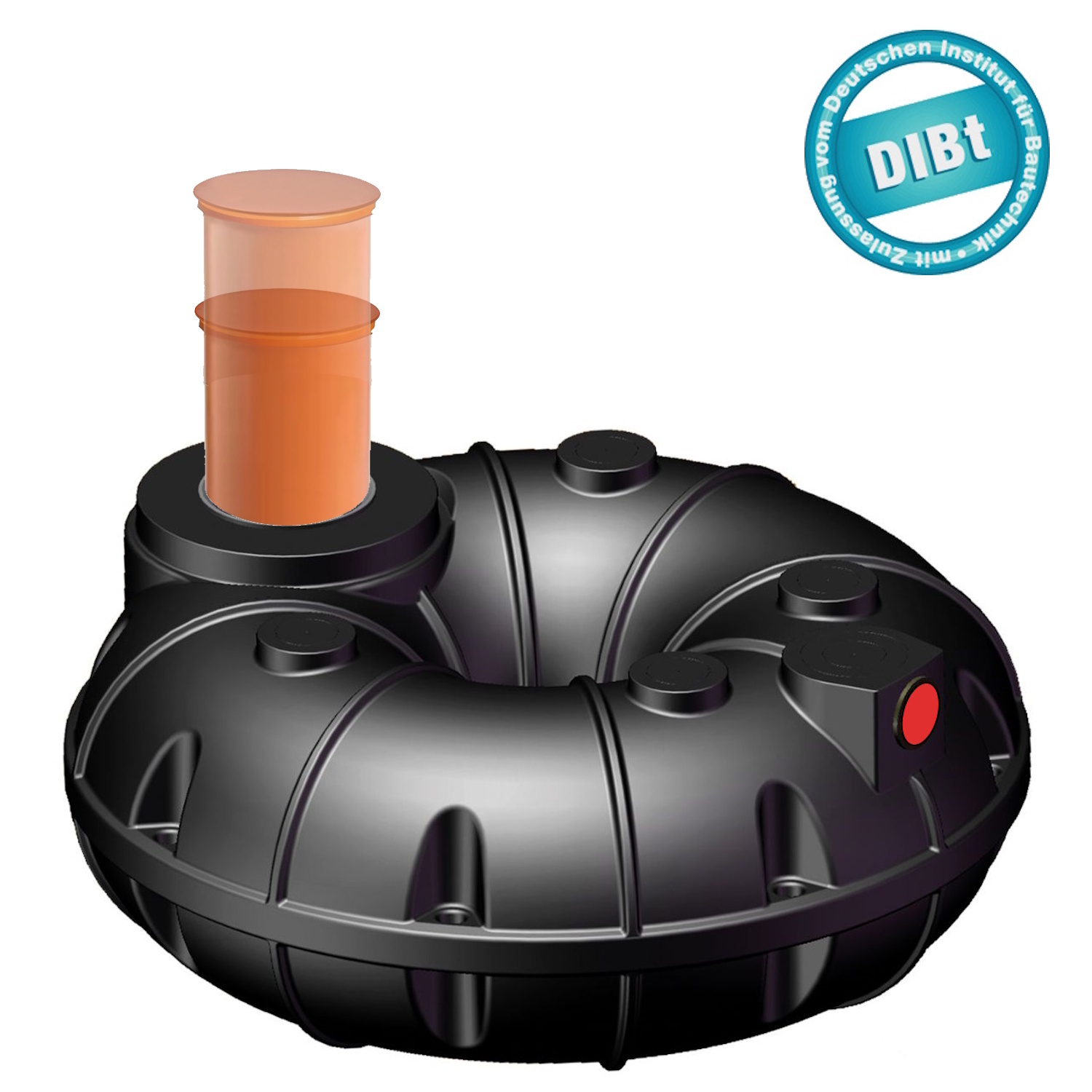 ein flacher Abwassertank mit DIBt-Zulassung und 1500 Liter Volumen