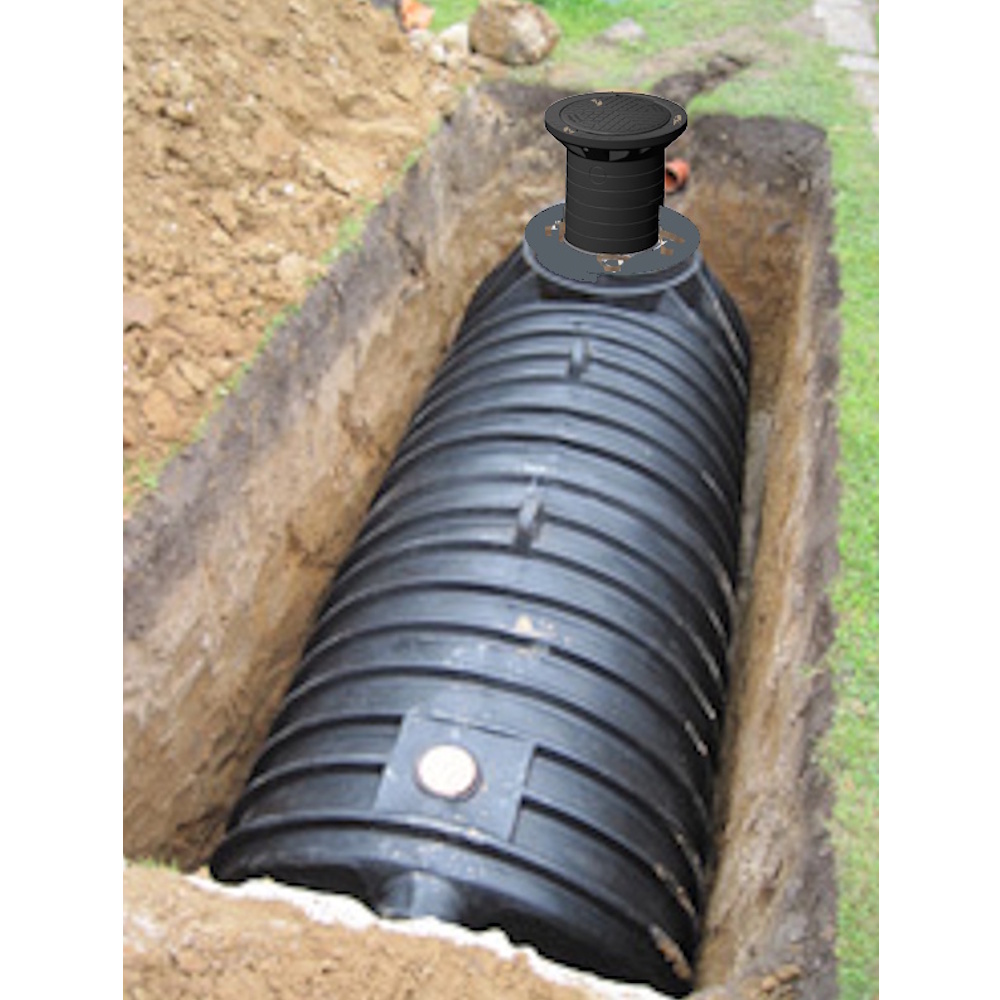 3000 L Abwassertank TUBUS mit Schacht DN200/300 Flachtank mit DIBT inkl. Kranentladung*