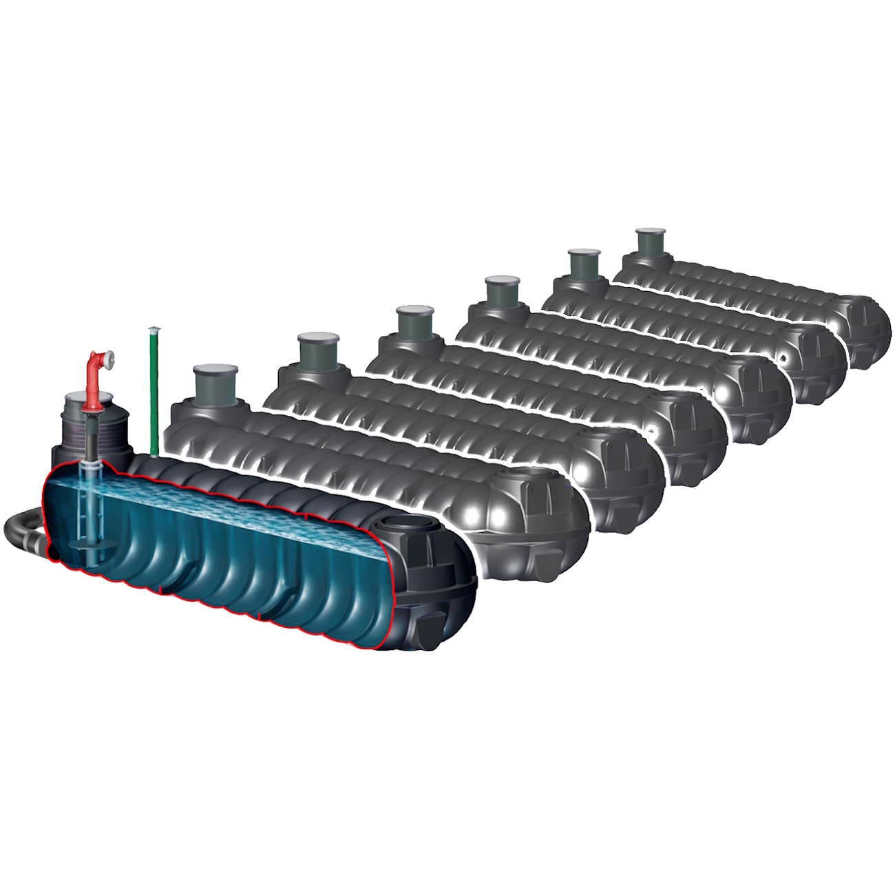 Löschwassertank Batterie 70000L
