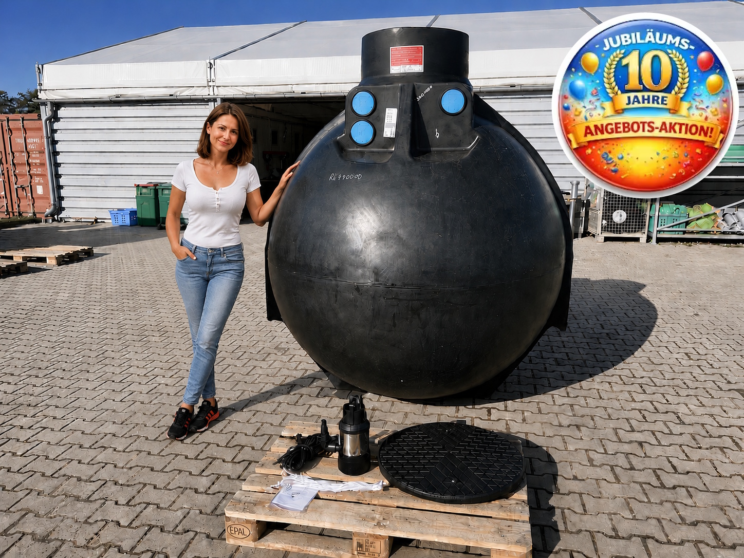 Zisternen Sonderangebot 4300 Liter inkl. Deckel und Pumpe