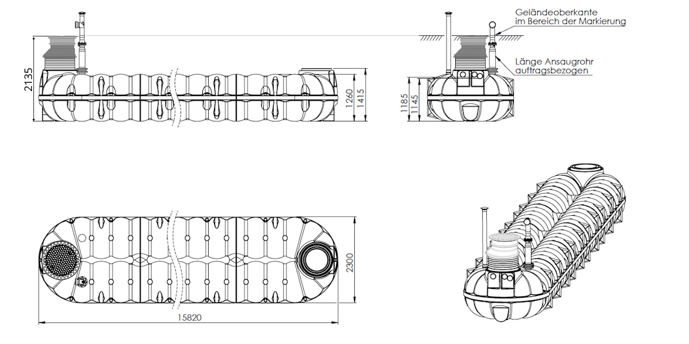 Maßangaben NEO Löschwassertank 30000L