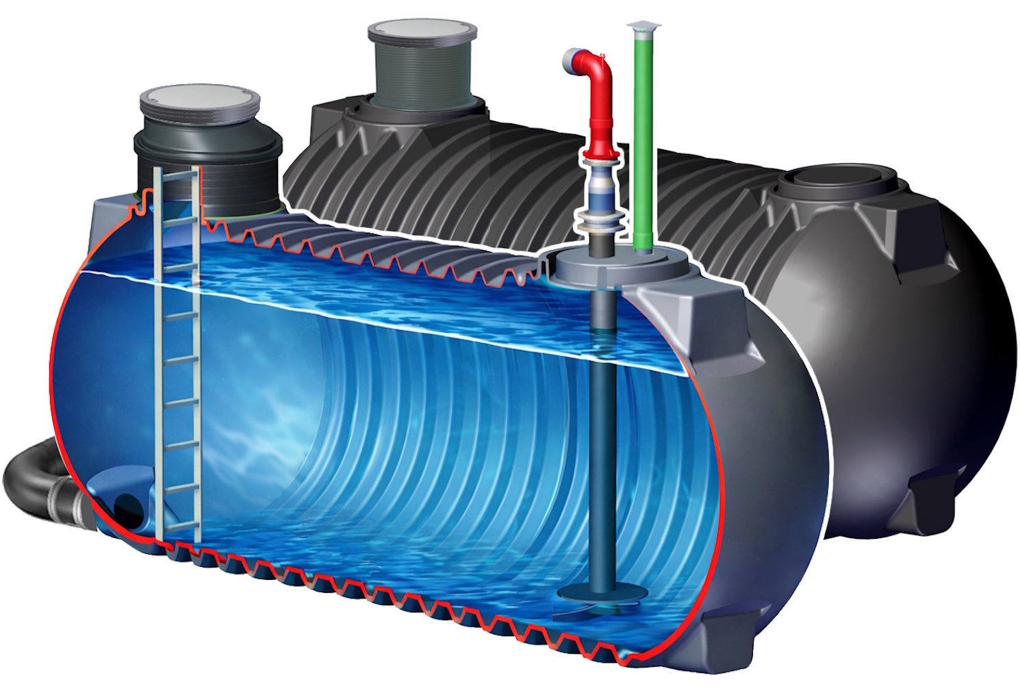 Löschwassertank Batterie 30 m³