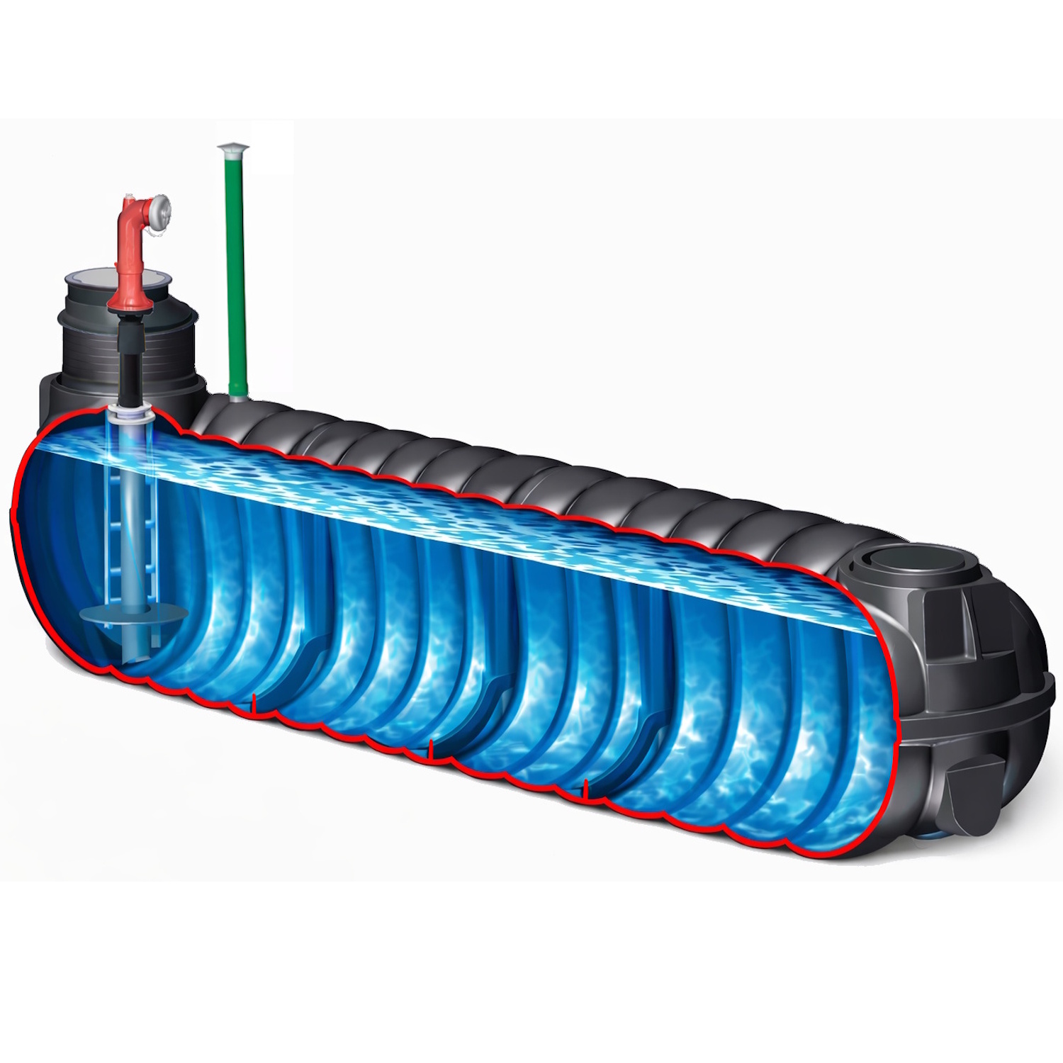 Löschwasserzisterne Flachtank geringe Einbautiefe