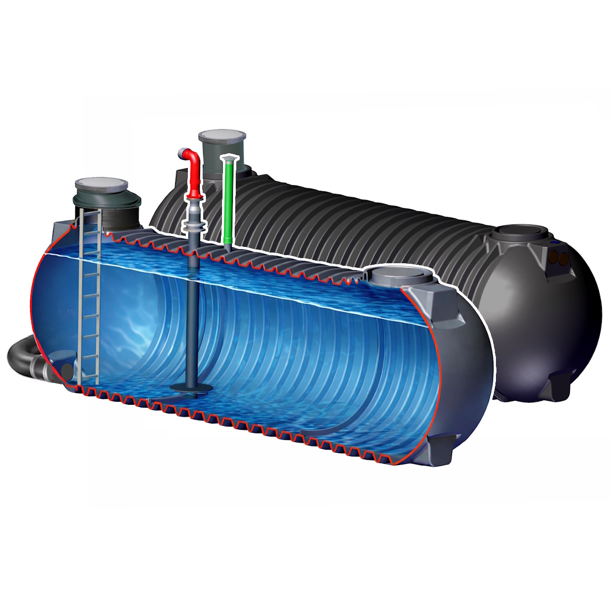 2 x Löschwassertank gekoppelt a 30 m³