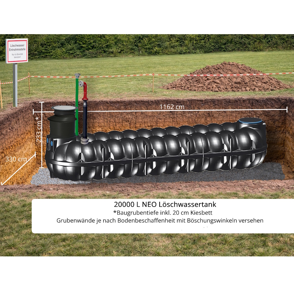 20000 L NEO Löschwassertank Flachtank inkl. Lieferung