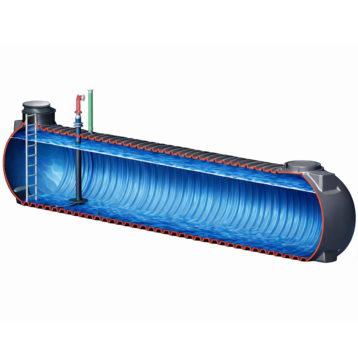 Zisterne für Löschwasser mit Komplettausstattung 50000 Liter