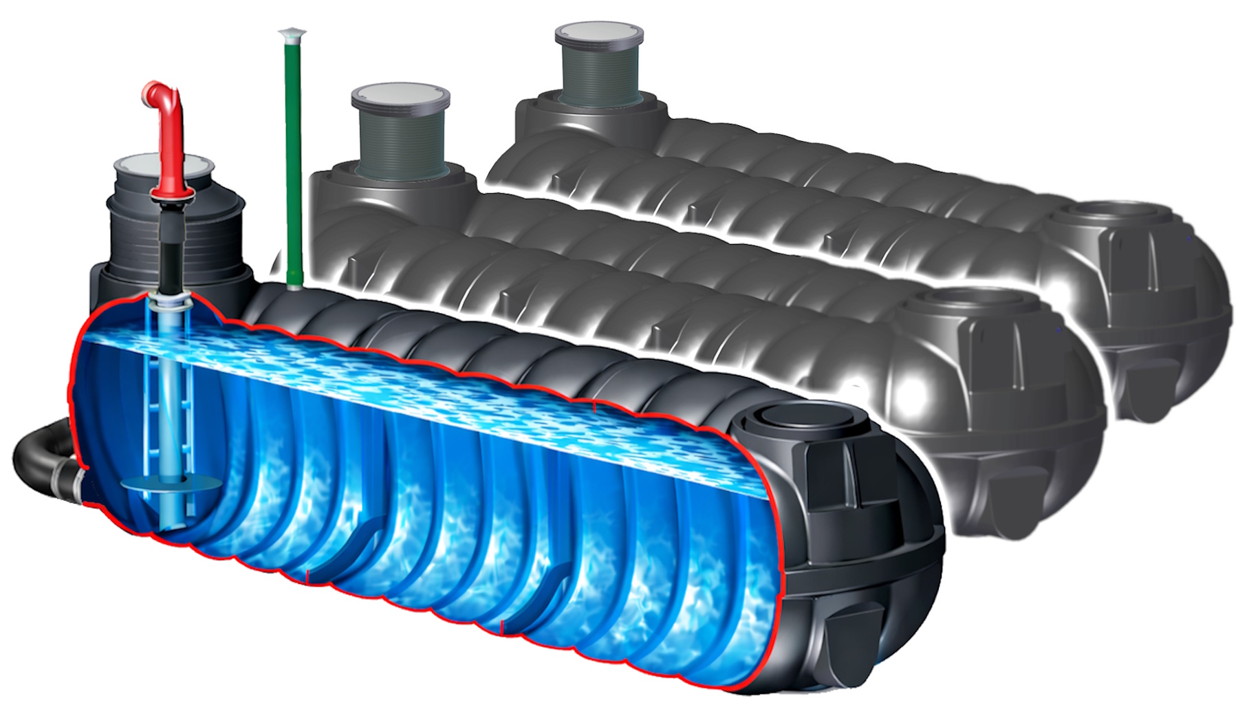 Löschwasserbehälter 3 x 10000 L Flachtank