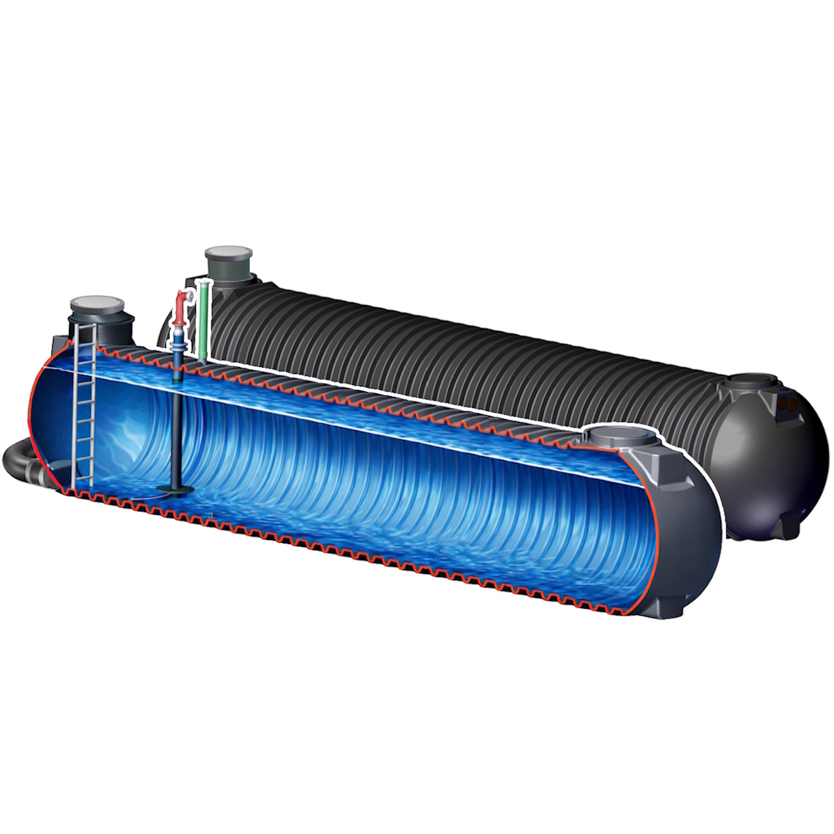 2 x Löschwassertank gekoppelt a 50 m³