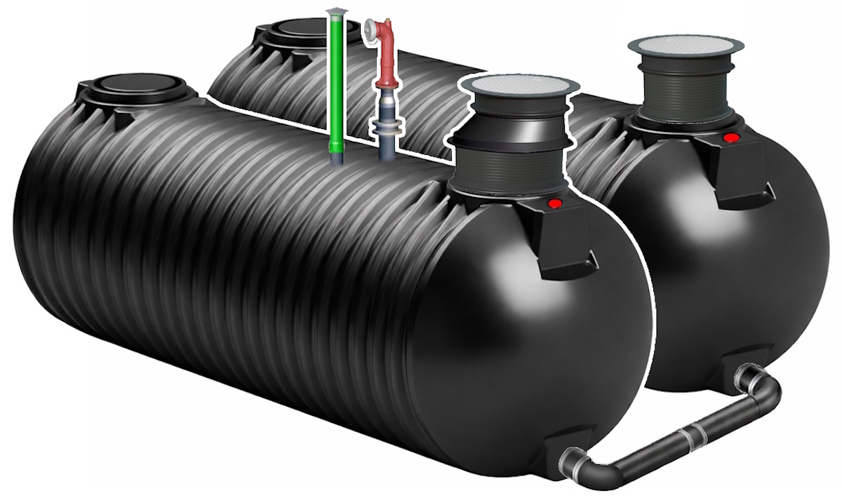 Löschwasserbehälter 60 m³ bestehend aus 2 x 30 m³ Tanks