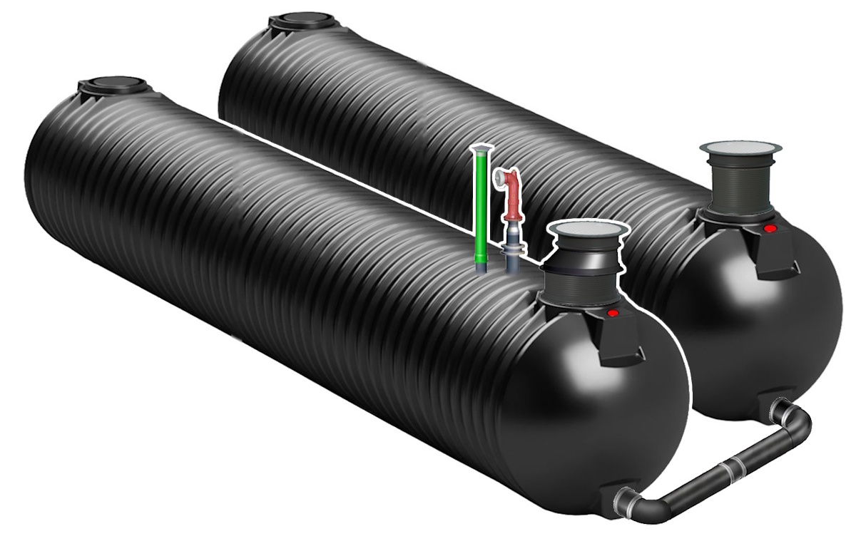 100 m³ Löschwasserzisterne Mehrbehälteranlage Rundtanks für flexibleren Einbau