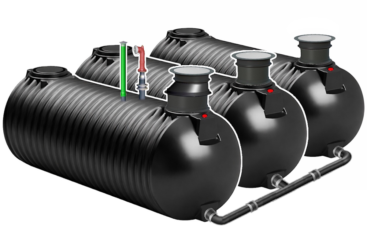 90 m³ Löschwasserzisterne Mehrbehälteranlage Rundtanks für flexibleren Einbau