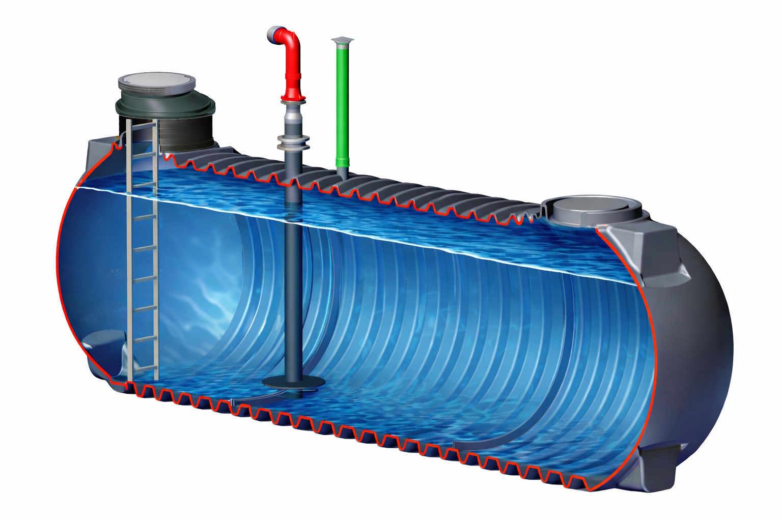 Löschwassertank Rundtank als Einbehälteranlage zur Löschwasserspeicherung