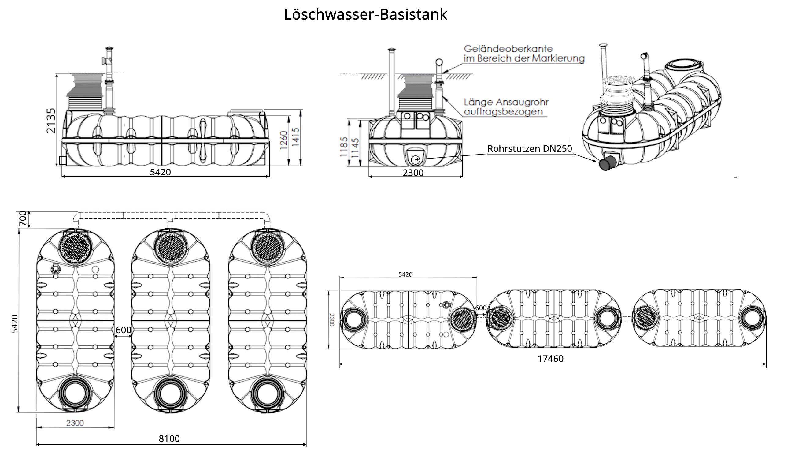 Batterietank Loeschwasser 30000L Abmessungen