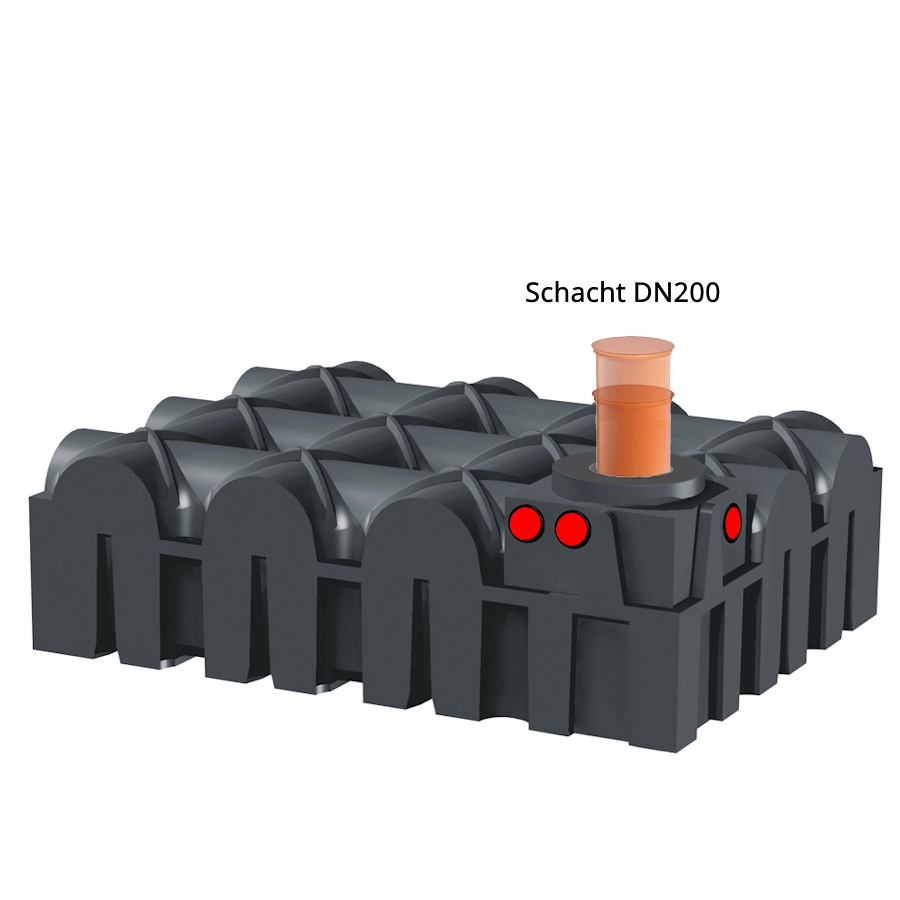 5000L Abwassertank mit Schacht DN200