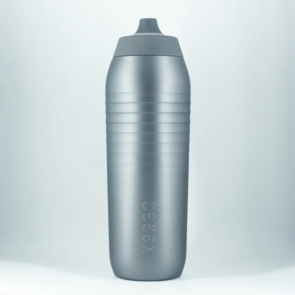 KEEGO, Sportflasche & Bidon, Stück, mit EasyClean Cap, 750 ml, Generation 04, Silver Stardust - silber