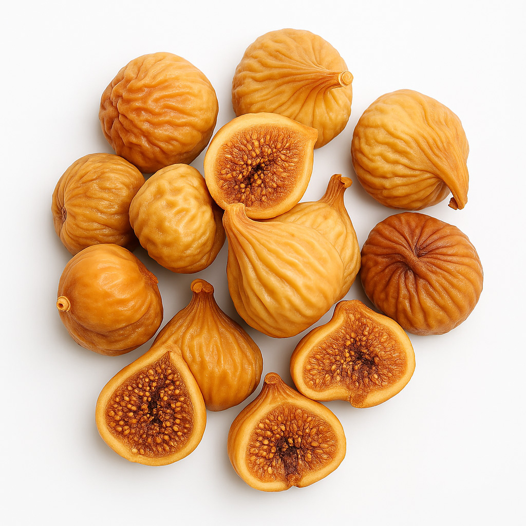 Dried Figs Premium Pack Close-up of dried figs, whole and halved