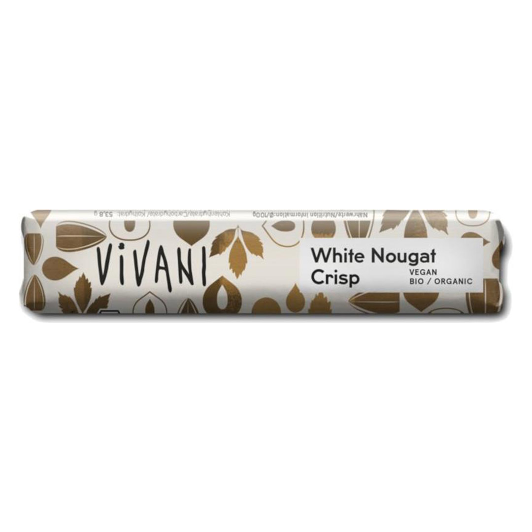 Schoko-Riegel White Nougat Crisp mit Reisdrink bio Vivani 18x35g