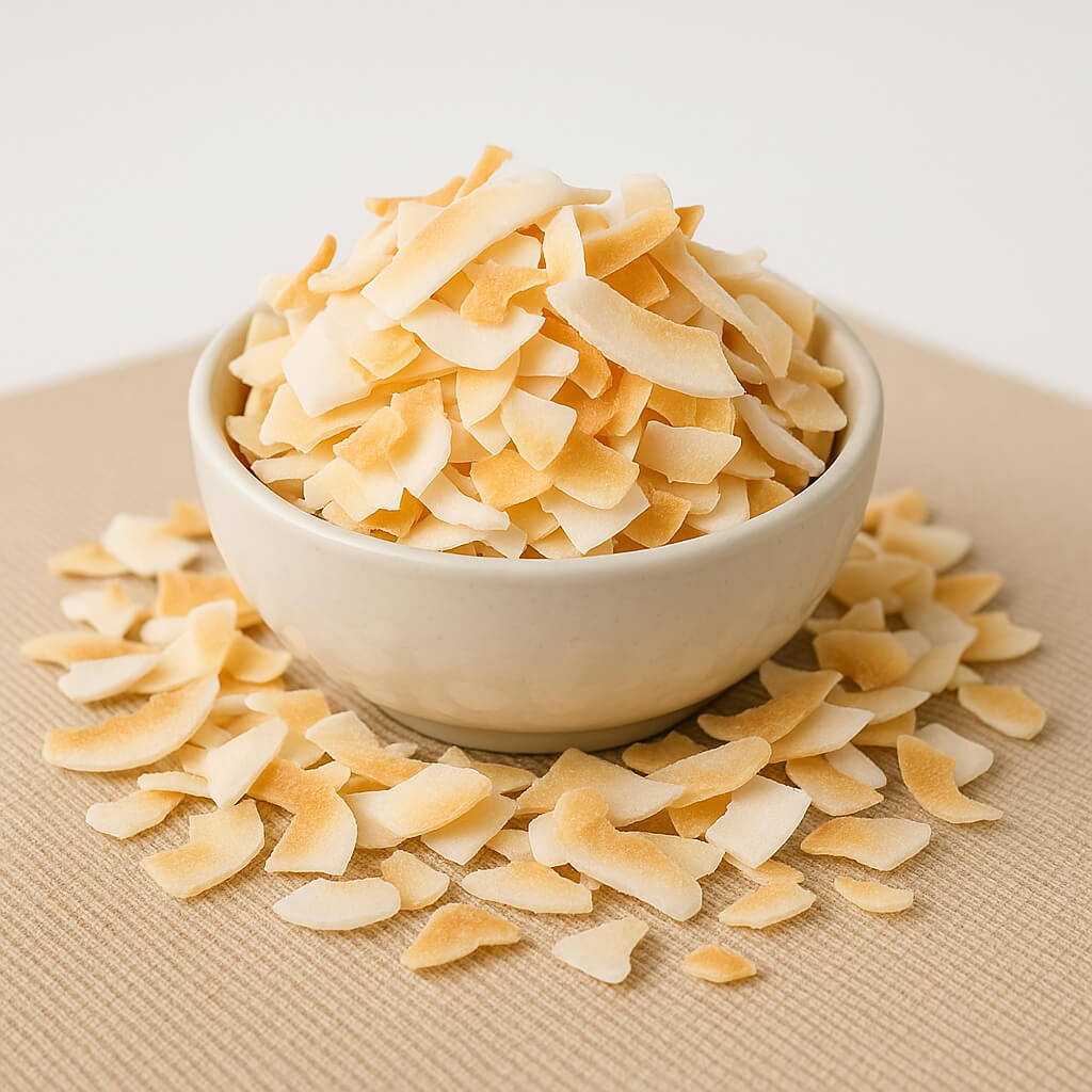 Kokoschips geröstet ungesüßt bio, gartenkompostierbarer Beutel 6x250g