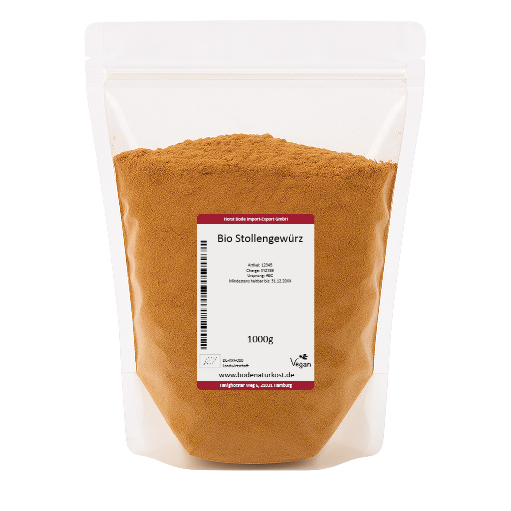 Beutel mit Bio Stollengewürz 1000g