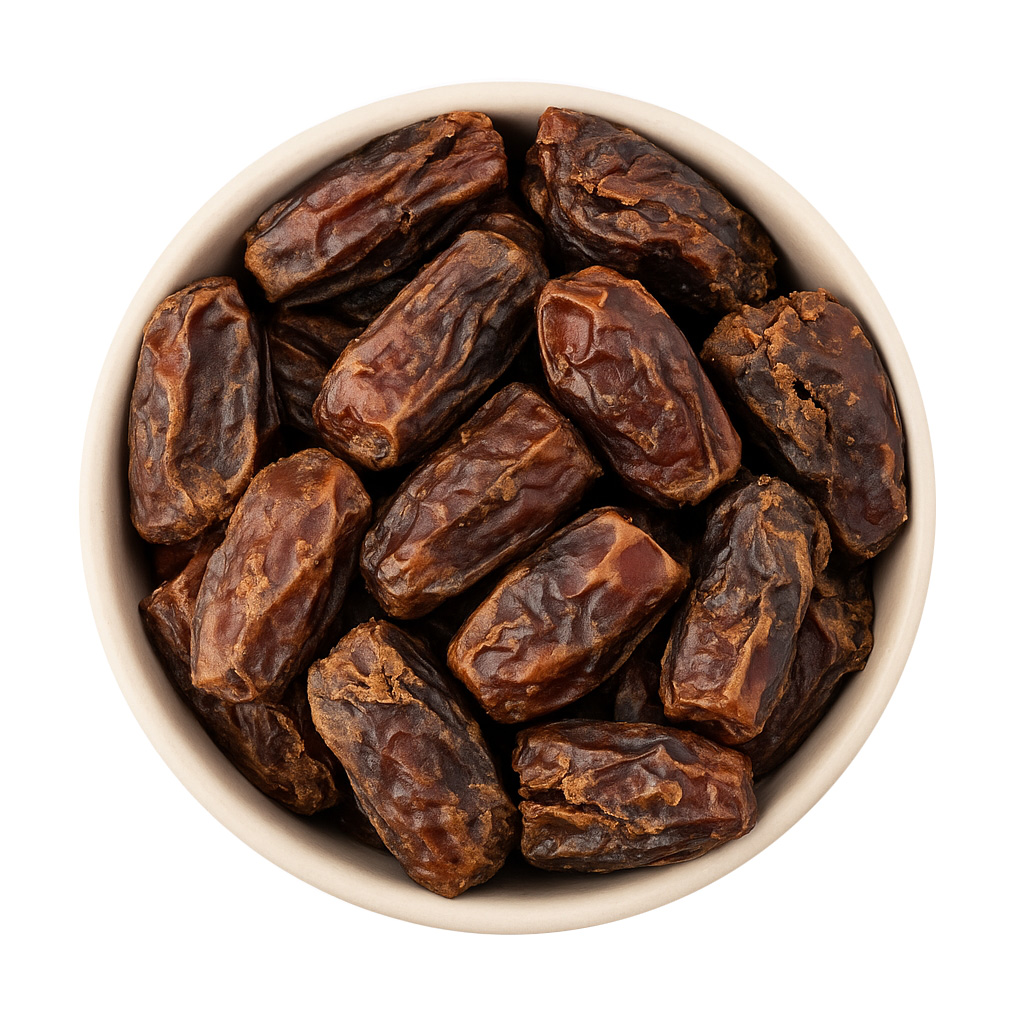 Close-up of Medjool dates in bowl