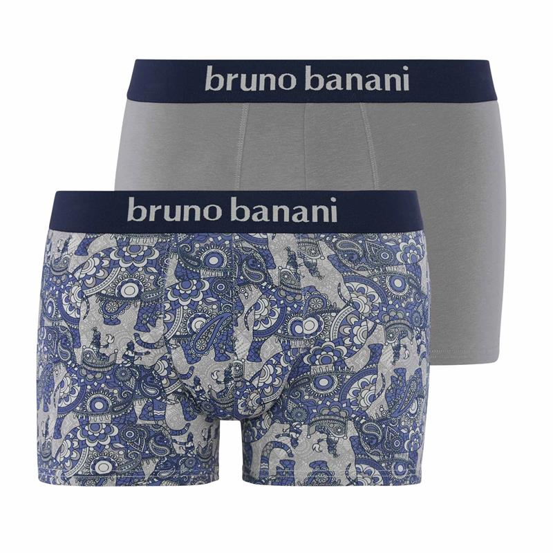 Bruno Banani 2er Pack Herren Short Cobalt Blue/Grey Print/Grey (4393) 8/XXL