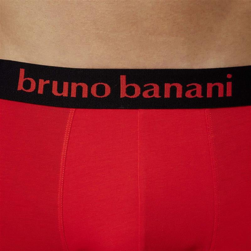 Bruno Banani 2er Pack Herren Retroshort Flowing Brilliantrot Schwarz