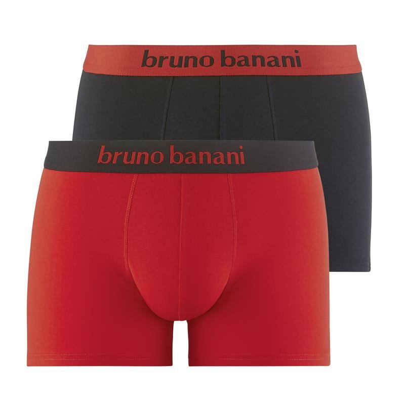 Bruno Banani 2er Pack Herren Retroshort Brillliantrot/Schwarz 4/S