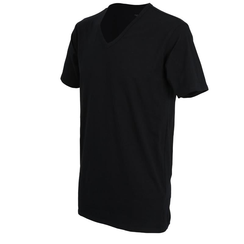 Tom Tailor Doppelpack Herren V - Ausschnitt Shirt Schwarz 4/S