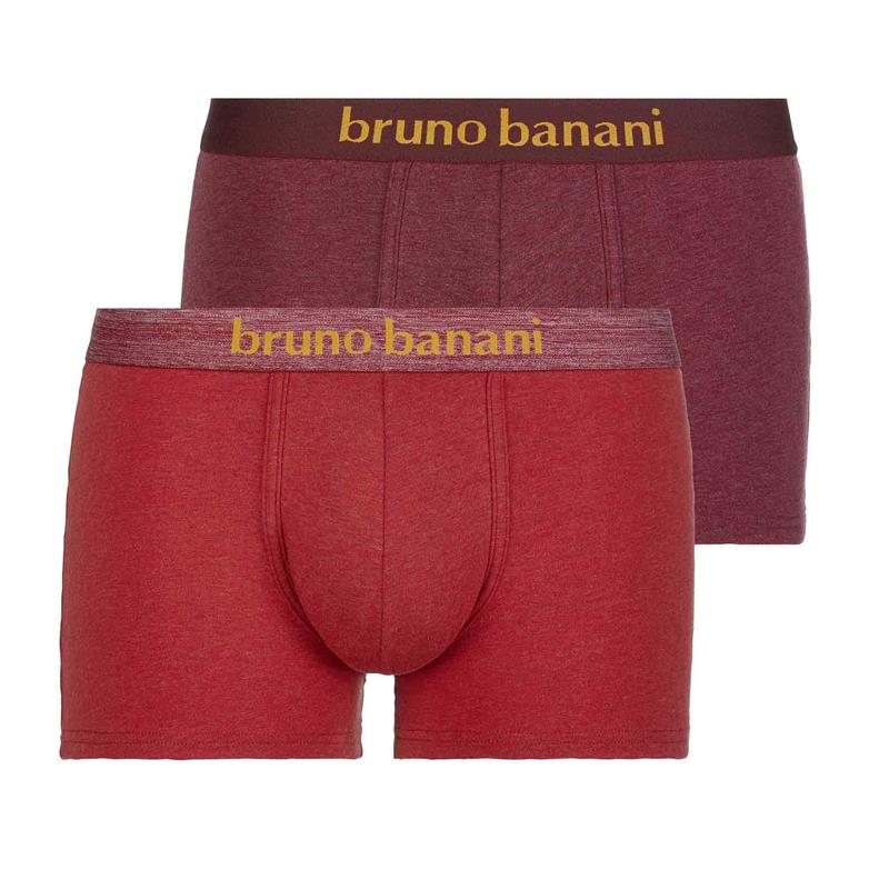 Bruno Banani 2er Pack Herren Short Rostrot/Weinrot Melange 4 / S