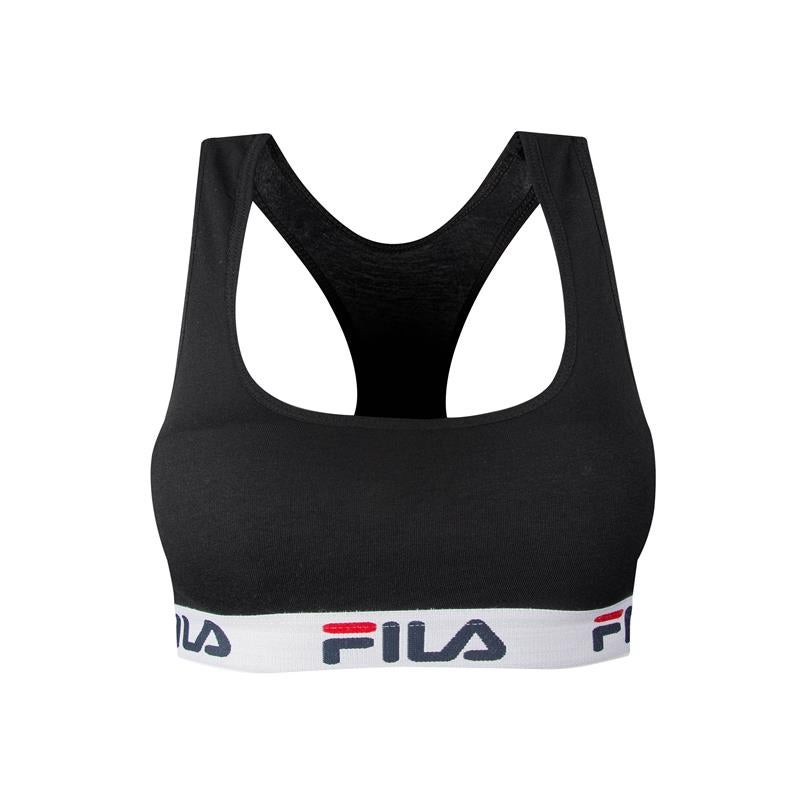 Fila Damen Elastik Bustier mit Logo Print Schwarz (200) L