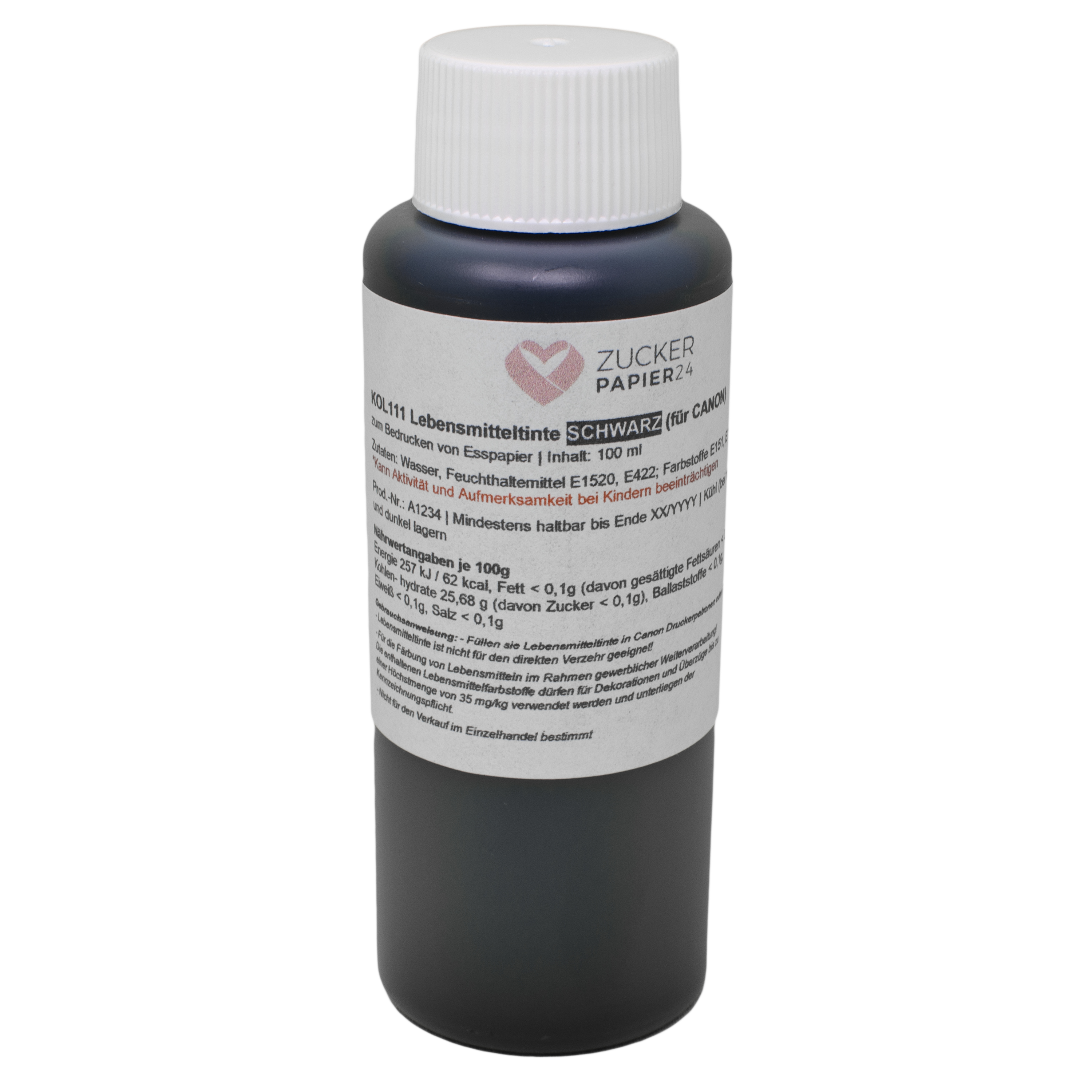 Lebensmitteltinte für Canon 100ml Schwarz