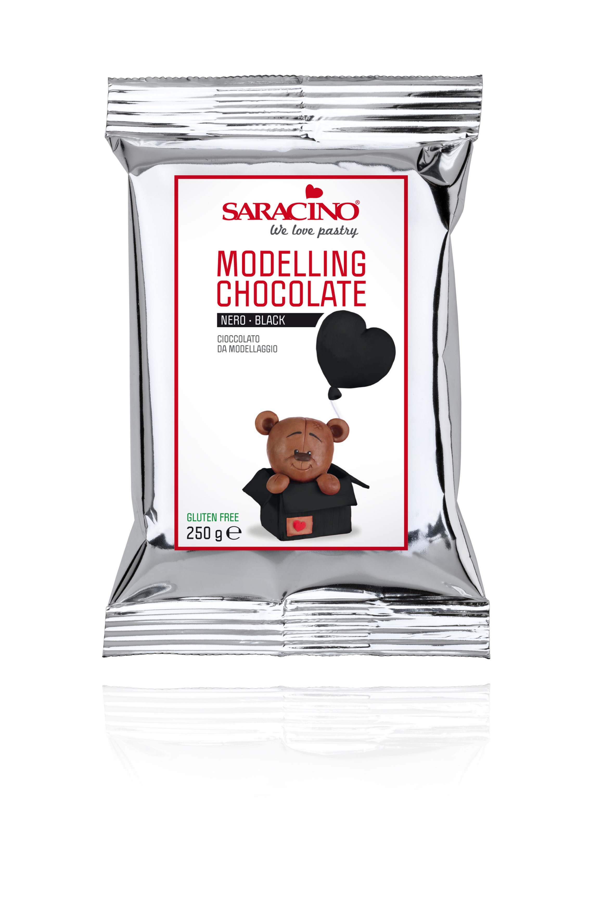 Modellier Schokolade 250 gramm schwarz Saracino