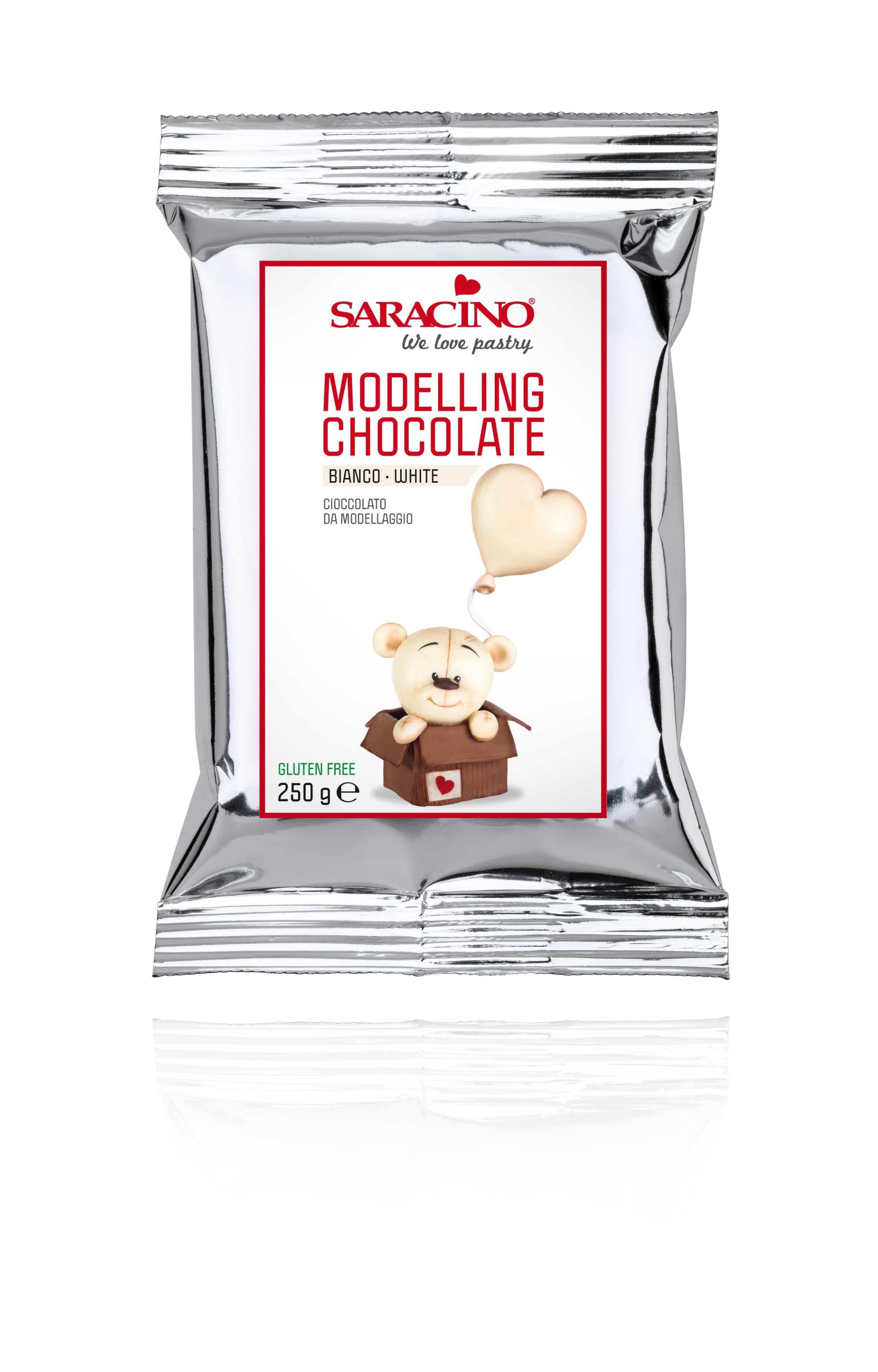 Modellier Schokolade 250 gramm weiß Saracino