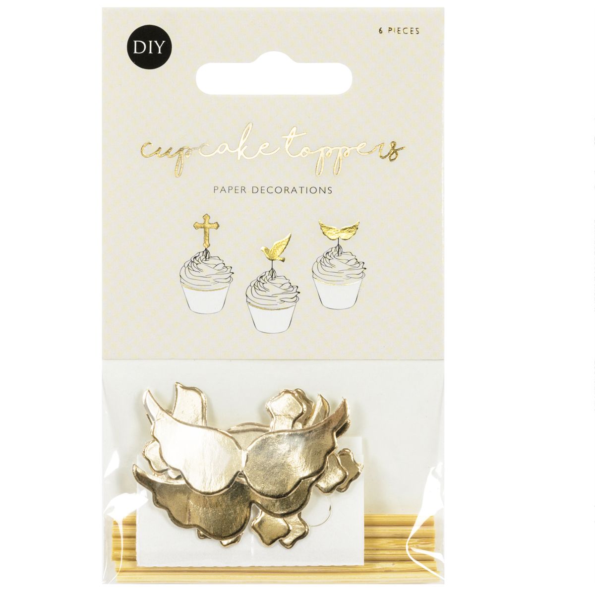 PartyDeko Cupcake Topper 1.heilige Kommunion Set 6-teilig