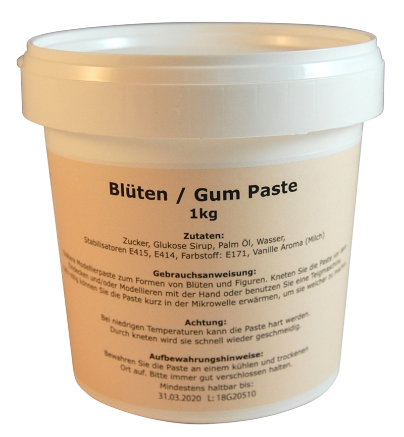 Tortenkleid Gum Paste / Blütenpaste weiß 1kg