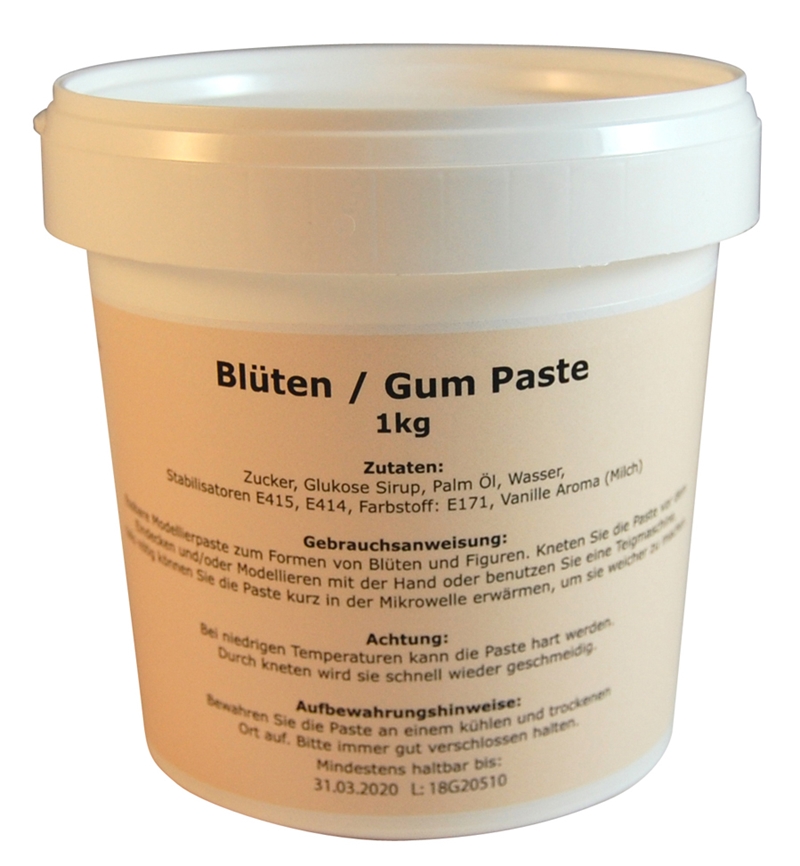 TortenkleidGumPaste1kg Tortenkleid Gum Paste / Blütenpaste weiß 1kg